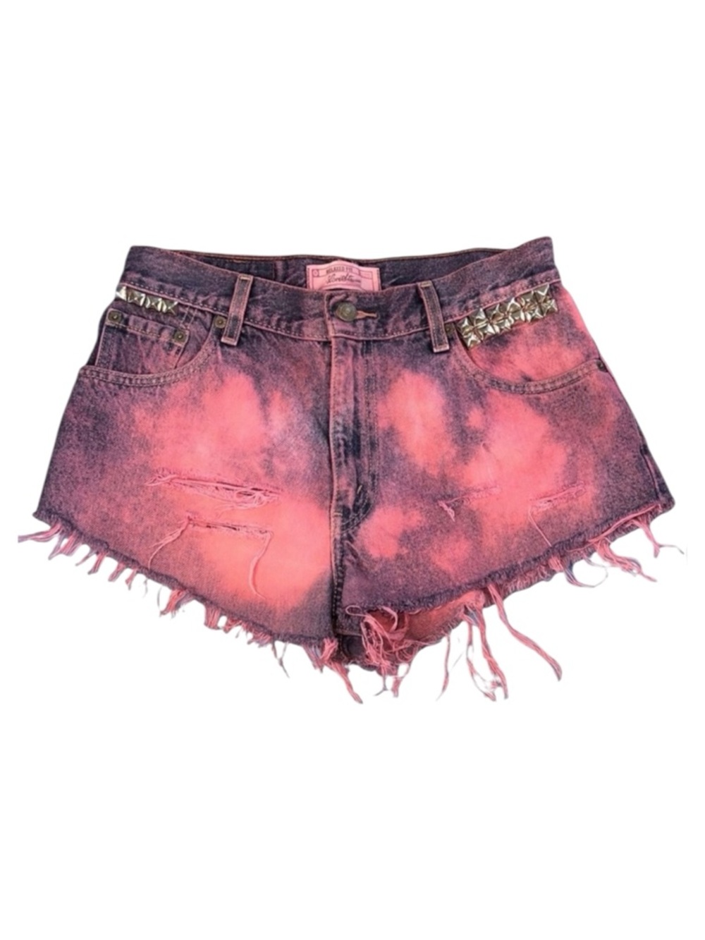 4/$40 Signature by Levi Strauss Tie-Dye Distressed Pink and Purple Denim‎ Jeans